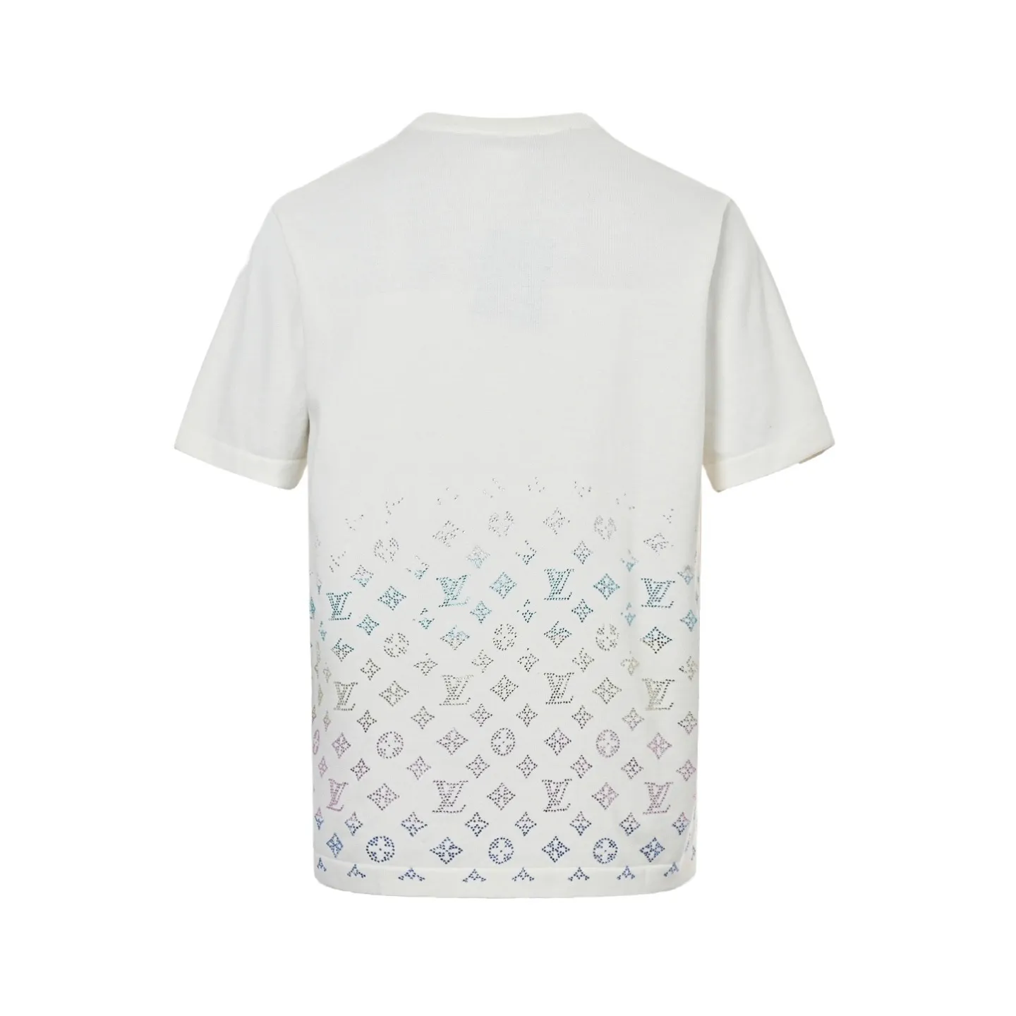 Louis Vuitton/Louis Vuitton 25ss gradient old flower diamond knitted short sleeves